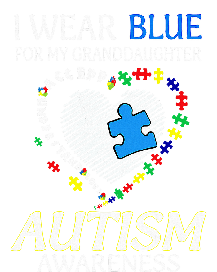 I Wear Blue For My Granddaughter Autism support Women's Long Sleeve Flannel Pajama Set 