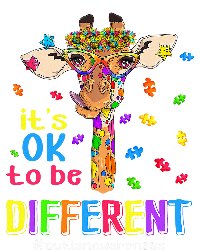 Giraffe It's Ok To Be Different ASD Awareness Button