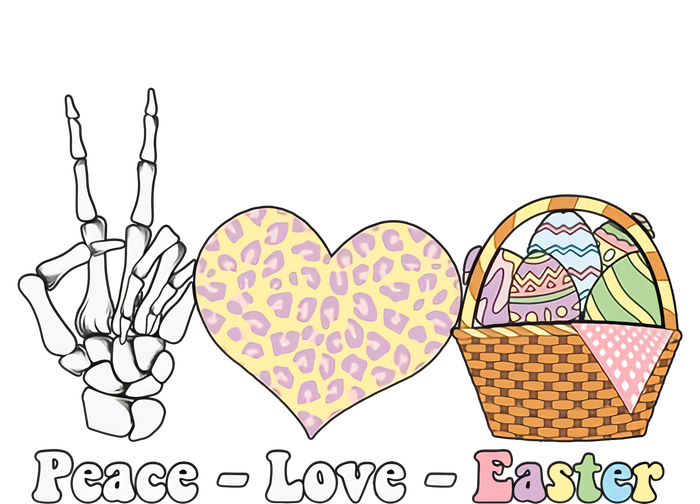 Peace Love Easter Skeleton Funny Easter Day Egg Hunter Skeleton Love Short Acrylic Beanie