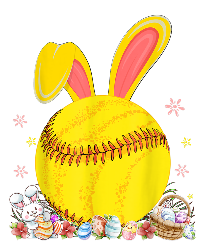 Bunny Softball Easter Eggs Softball Player Easter Day Ladies Long Sleeve Shirt