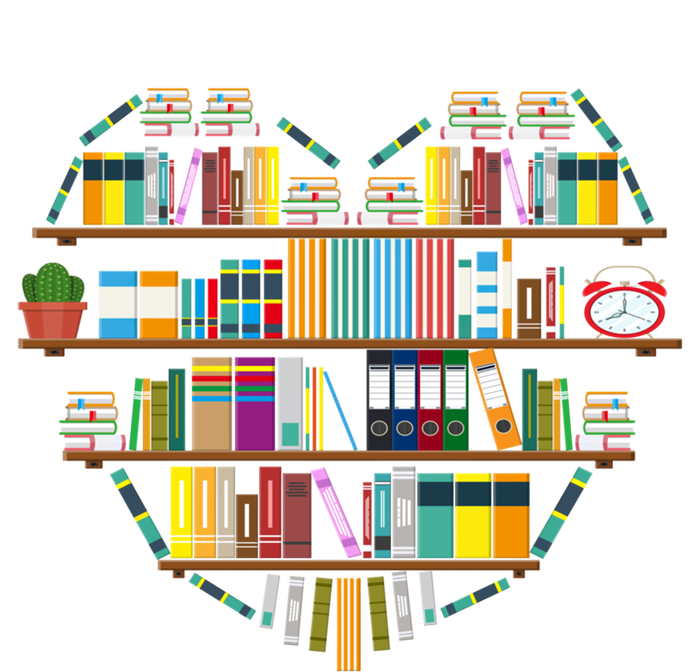 I Love Books Gift Heart Shaped Books Gift Bumper Sticker