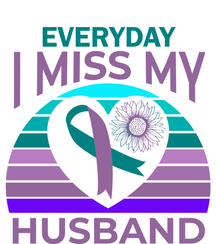 Miss My Husband Heart Sunflower Suicide Awareness Wife Gift T-Shirt