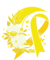 Moon And Flower Yellow Ribbon Hood Cancer Awareness Gift T-Shirt