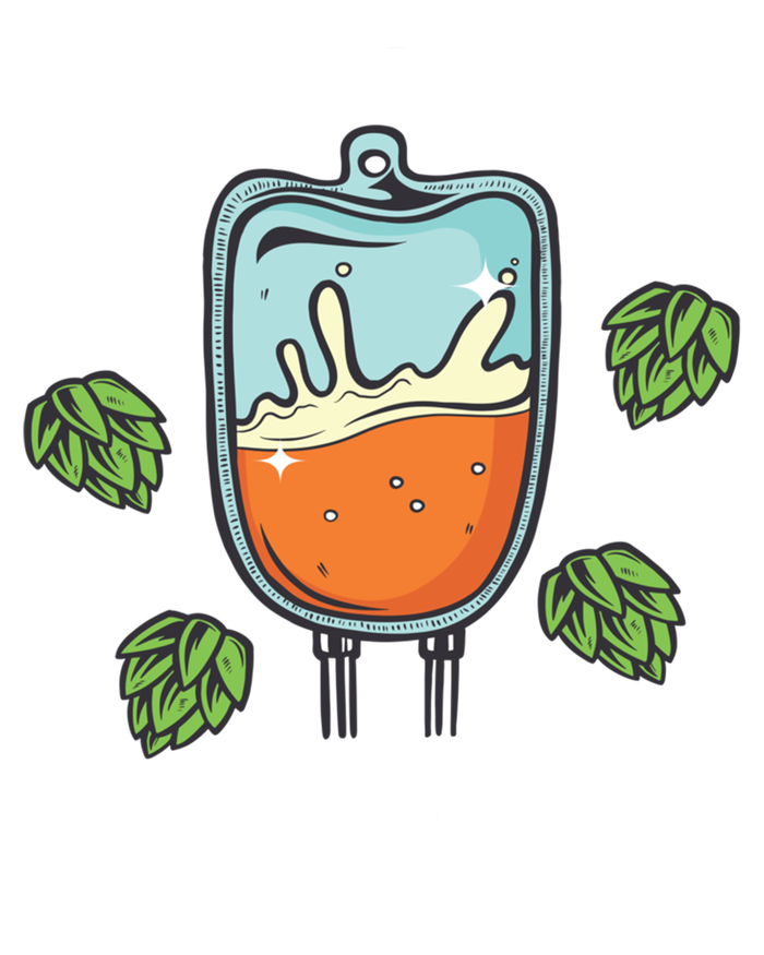 My Blood Type Is Ipa Funny Pale Ale Beer Lover Gift Striped Beanie with Solid Band