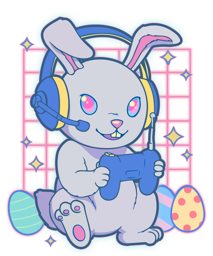 Cute Easter Bunny Rabbit Gamer Poster