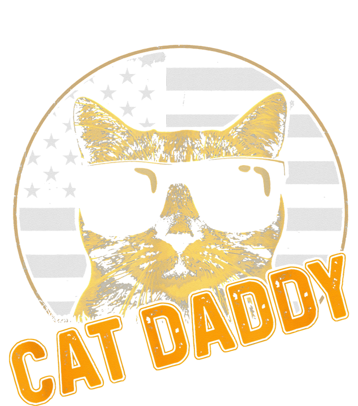 Cat Daddy Vintage Cat 80s Retro USA 4th of July For Cat Dad T-Shirt