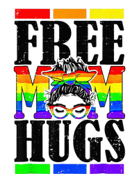 Free Mom Hugs Messy Bun LGBT Pride Month Rainbow T-Shirt