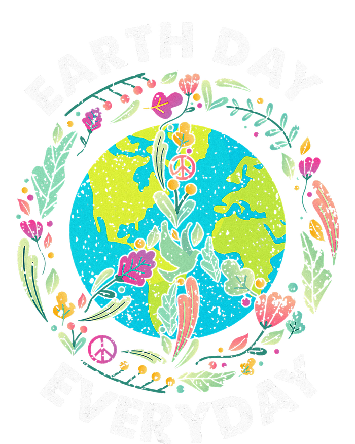 Happy Earth Day Every Day Peace Symbol Flexfit Unipanel Trucker Cap