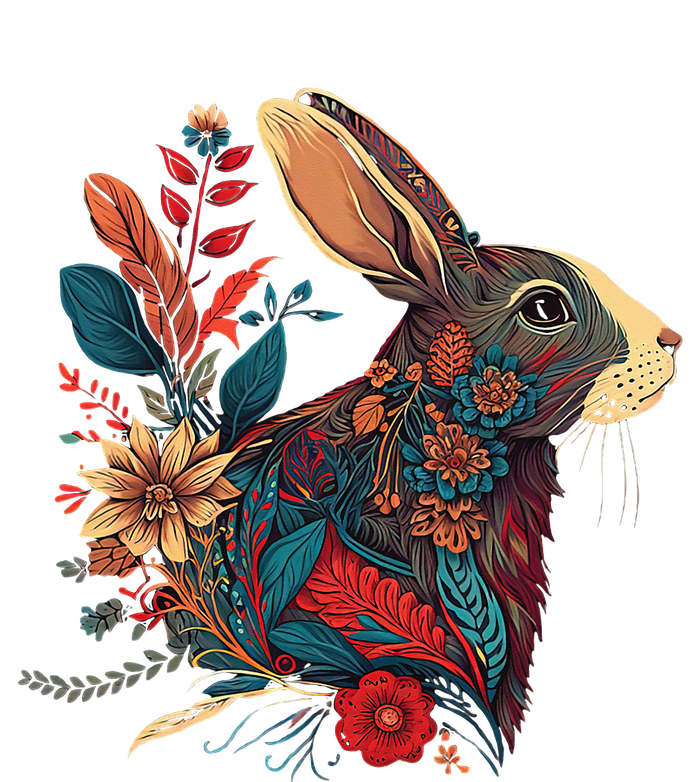 Easter Rabbit Floral Graphic  Tall Hoodie