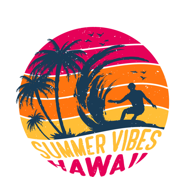 Surfing Summer Vibes Hawaii Surfing Vintage Gift T-Shirt