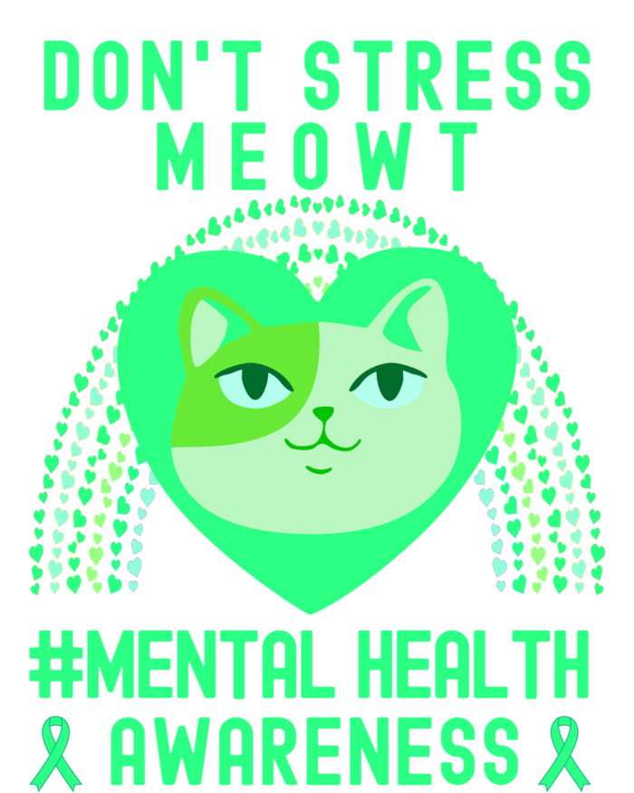 Don't Stress Meowt Tal Health Awareness Rainbow Heart Cat Gift T-Shirt