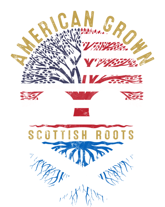 American Grown Scottish Roots Tree Flag Family Heritage Great Gift Kids Long Sleeve Shirt