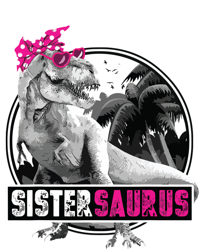 Sistersaurus T Rex Dinosaur Sister Saurus Family Matching Flat Bill Trucker Hat