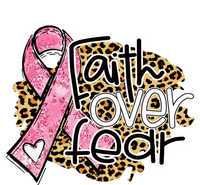 Faith Over Fear Pink Ribbon Leopard Breast Cancer Awareness Cute Gift T-Shirt