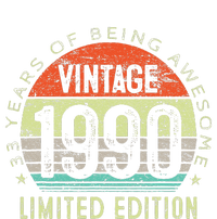 Vintage Made In 1990 33 Year Old Retro 33th Birthday Gift Cooling Performance Long Sleeve Crew