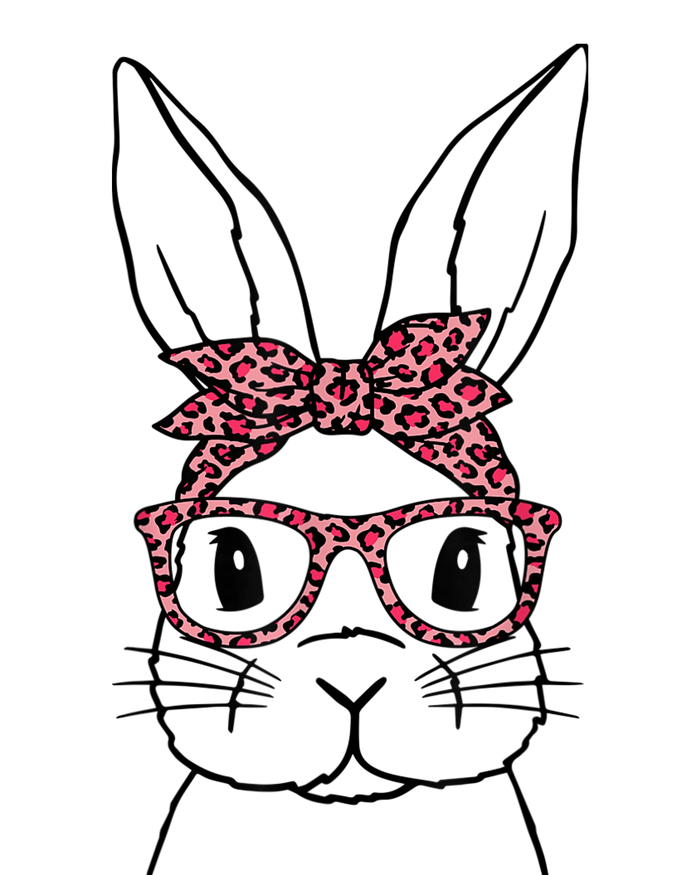 Cute Bunny Face Leopard Glasses Headband Happy Easter Day Tall T-Shirt