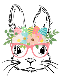 Cute Bunny Face With Pink Glasses Wo Girl Kid Easter Sustainable Bucket Hat