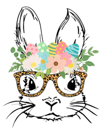 Cute Bunny Face With Leopard Glasses Wo Girl Kid Easter Tall T-Shirt