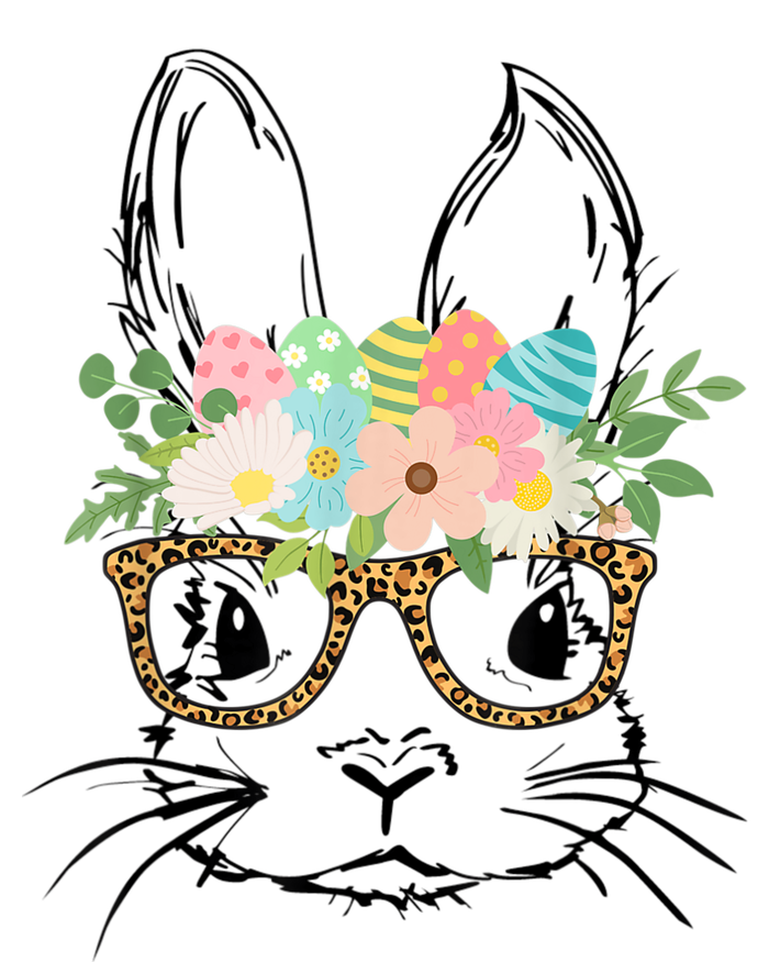 Cute Bunny Face With Leopard Glasses Wo Girl Kid Easter Tall T-Shirt