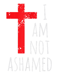 I Am Not Ashamed Big Red Cross Silhouette Image Gospel Softstyle Adult Sport Polo