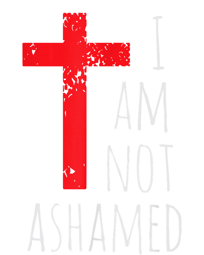 I Am Not Ashamed Big Red Cross Silhouette Image Gospel Softstyle Adult Sport Polo