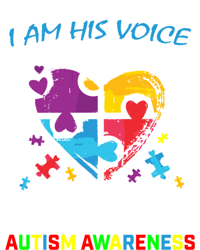 Blue Proud Autism Awareness Grandma Grandson I Am His Voice Cool Gift V-Neck T-Shirt