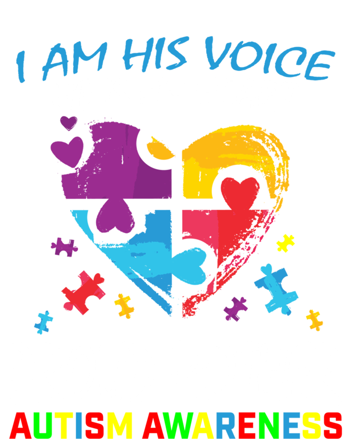 Blue Proud Mother Autism Awareness Mom Son I Am His Voice Gift T-Shirt