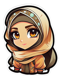 Seductive Anime Arab Hijab Head Scarf Beautiful Classic Women's Flannel Pajama Set