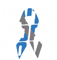 Faith Hope Love Diabetes Awareness Blue Ribbon Cool Gift T-Shirt