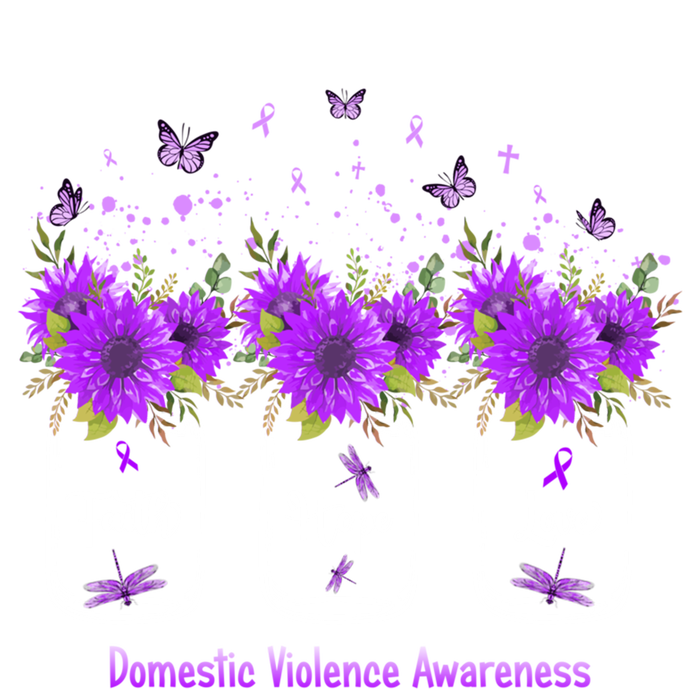 Faith Hope Love Domestic Violence Awareness Purple Sunflower Cute Gift T-Shirt