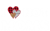 I Love Hot Moms Red Striped Leopard Buffalo Plaid Heart Gift Tall Hoodie