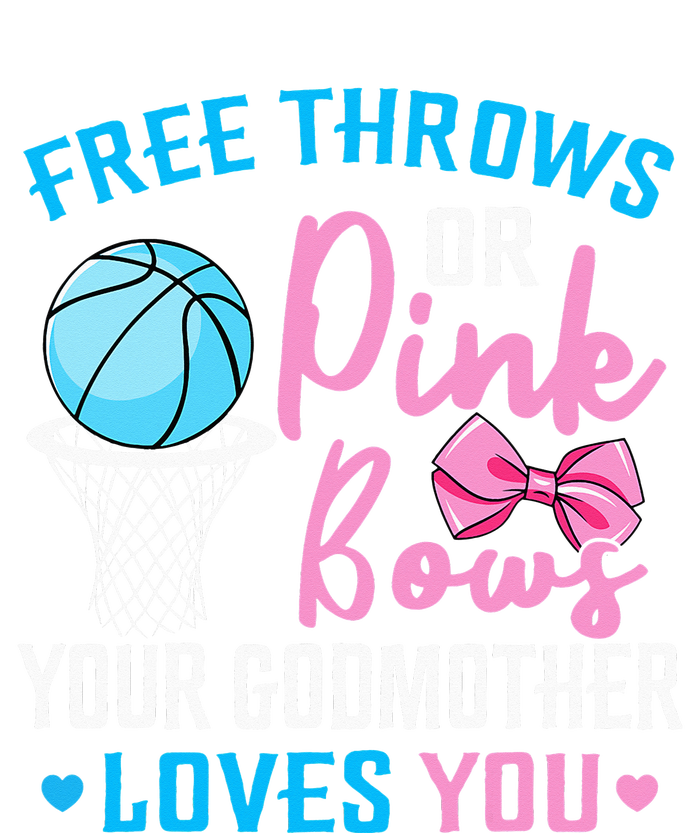 Free Throws or Pink Bows Godmother Loves You Gender Reveal Full Zip Hoodie