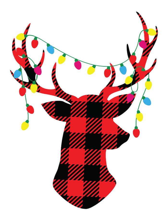 Red Black Christmas Gifts Buffalo Plaid Deer Women Men T-Shirt