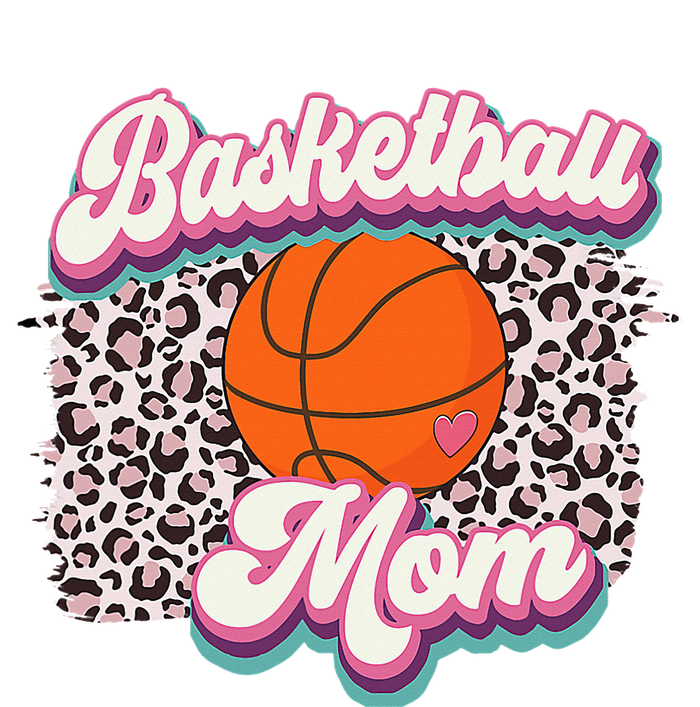 Retro Pink Leopard Basketball Mom Mother's Day Sport Mama Performance Fleece Hoodie