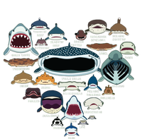 Types Of Shark Identification Shark Faces Shark Heart USA-Made Snowflake Beanie