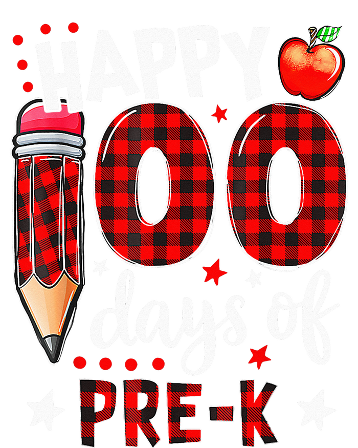 Buffalo Plaid 100 Days Of Pre K funny Teacher lovers Toddler Long Sleeve Shirt