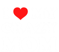 I Love My Crazy Mom Red Heart Gift Ceramic Bell Ornament