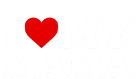 I Love My Mama Mom Gift Red Heart Great Gift Striped Beanie with Solid Band