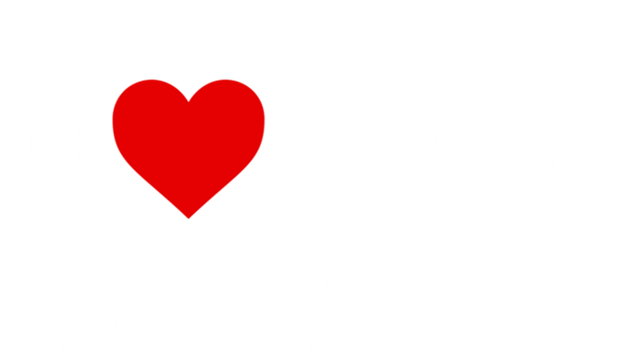 I Love My Mama Mom Gift Red Heart Great Gift Striped Beanie with Solid Band