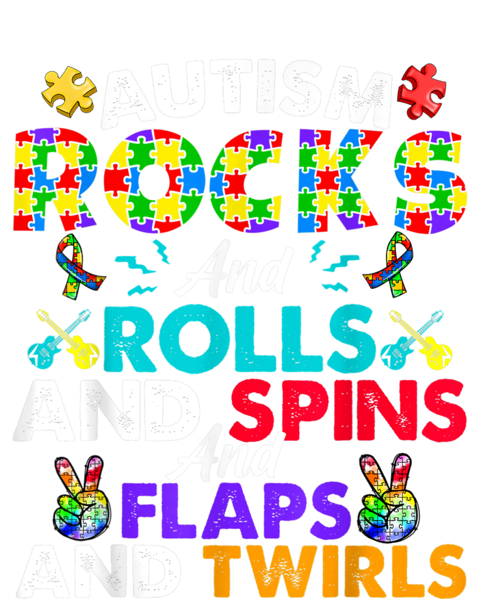 Autism Rocks And Rolls Funny Autism Awareness Month T-Shirt