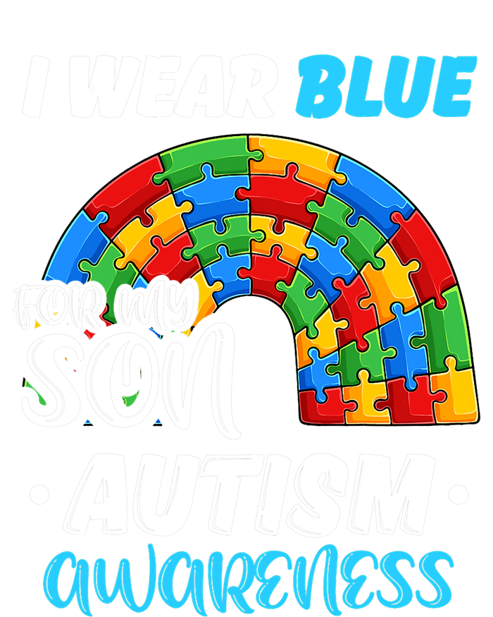 Rainbow Puzzle Autism I Wear Blue For Son Autism Awareness T-Shirt