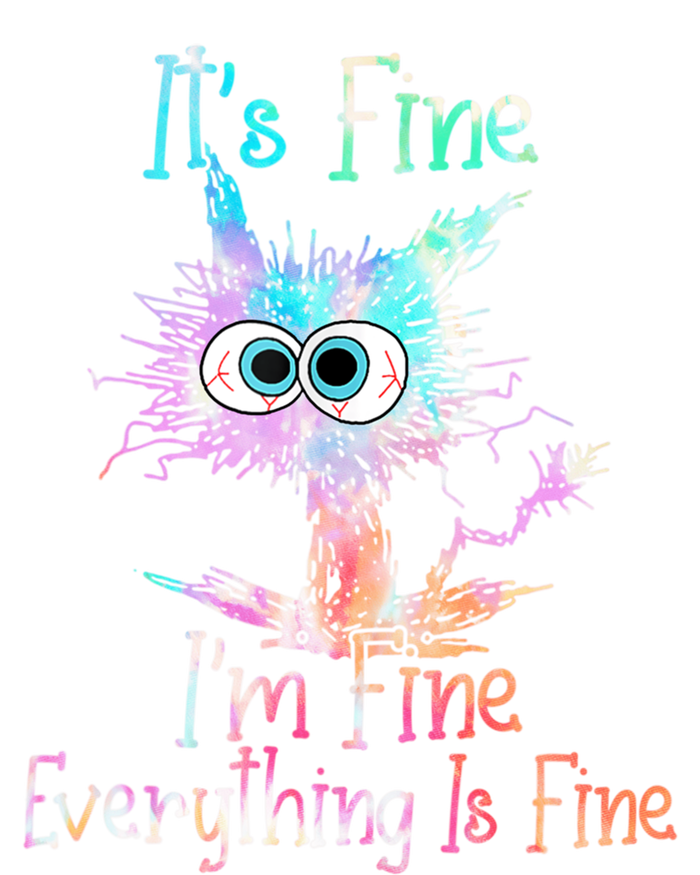 It's Fine I'm Fine Everything Is Fine Cute Gift Tie Dye Cat Cute Gift Ladies Long Sleeve Shirt