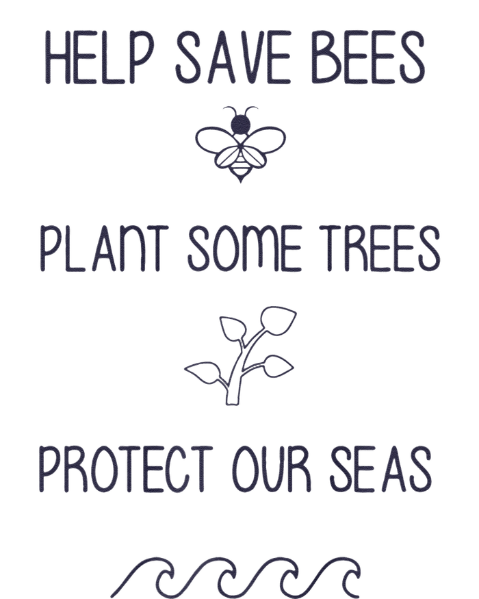 Help More Bees Plant More Trees Clean The Seas Yellow T-Shirt