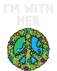 Im With Her Peace Symbol Sign Flowers Cool Earth Day Hippie T-Shirt