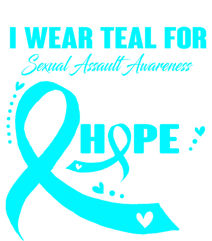 I Wear Teal For Sexual Assault Awareness Funny Gift T-Shirt