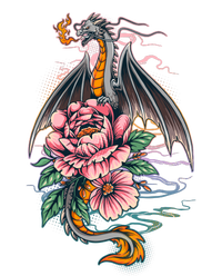 Springtime Floral Fire Dragon T-Shirt