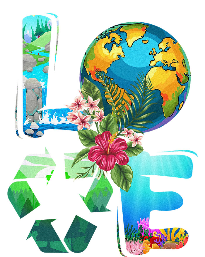 Love Earth Day 90s Planet Recycling Or Teacher T-Shirt