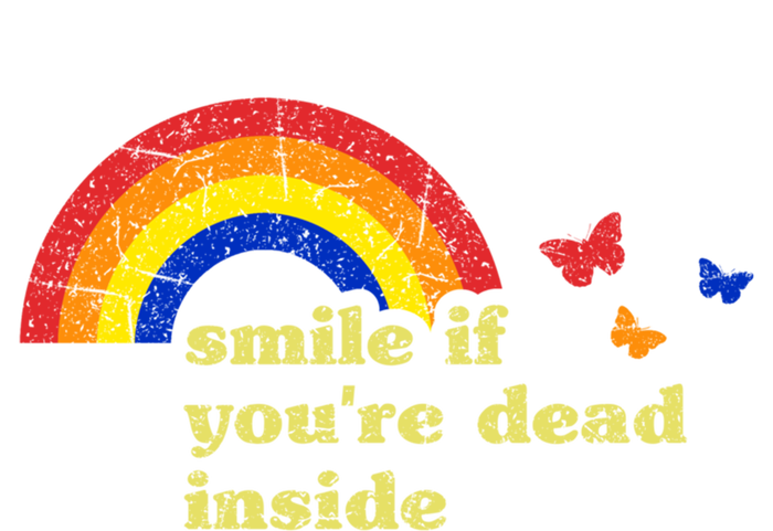 Smile If Youre Dead Inside Rainbow Lt Vintage Dark Humor Cute Gift Tie-Dye Long Sleeve Shirt