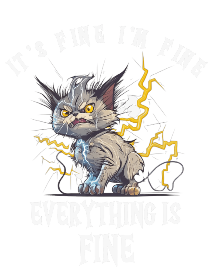 It's Fine I'm Fine Everything Is Fine Funny Sarcastic Cat Women's Racerback Tank