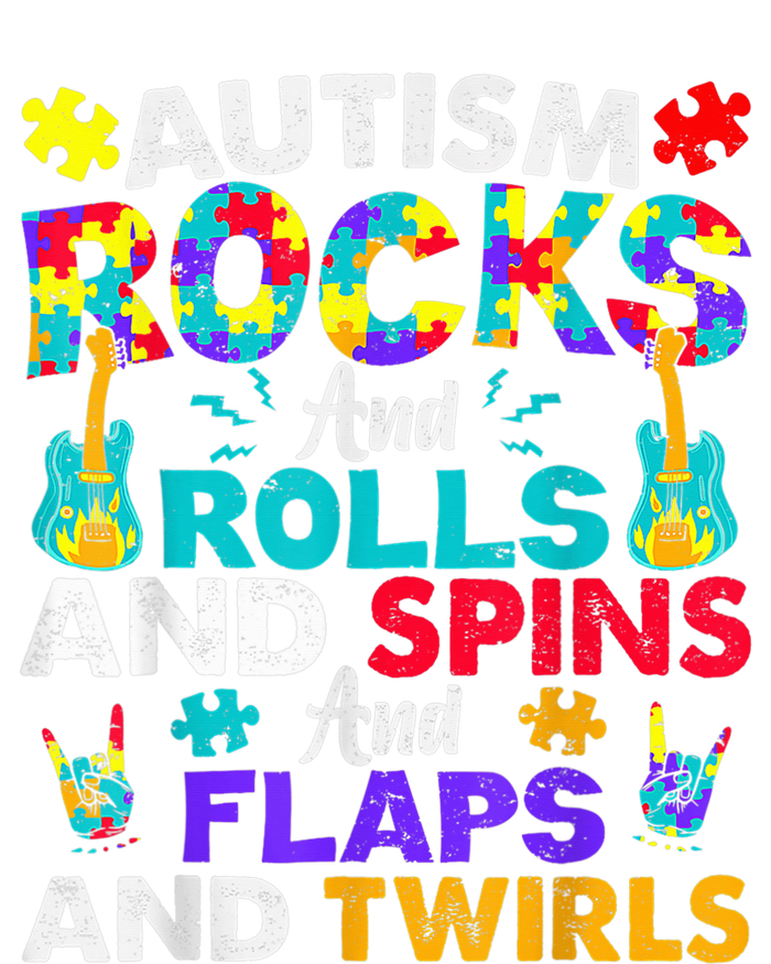 Autism Rocks And Rolls Funny Autism Awareness Month Shirt T-Shirt